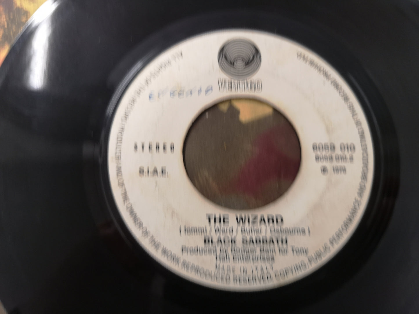 Black Sabbath "Paranoid" Orig Italy 1970 EX/VG+ (7" Single)