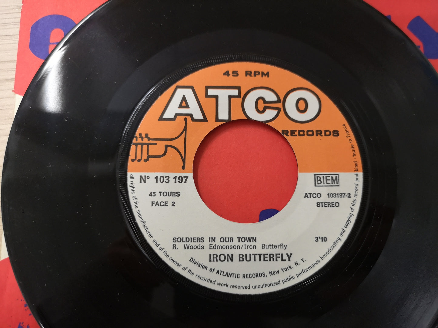 Iron Butterfly "New Day" Orig France 1971 M-/M- (7" Single)
