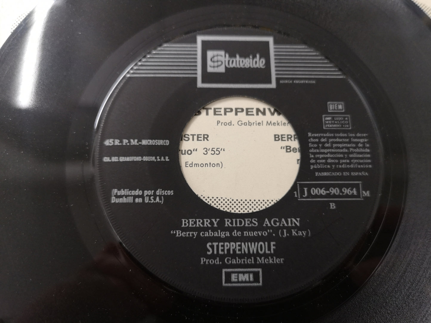 Steppenwolf "Monster" Orig Spain 1969 VG+/VG+ (7" Single)