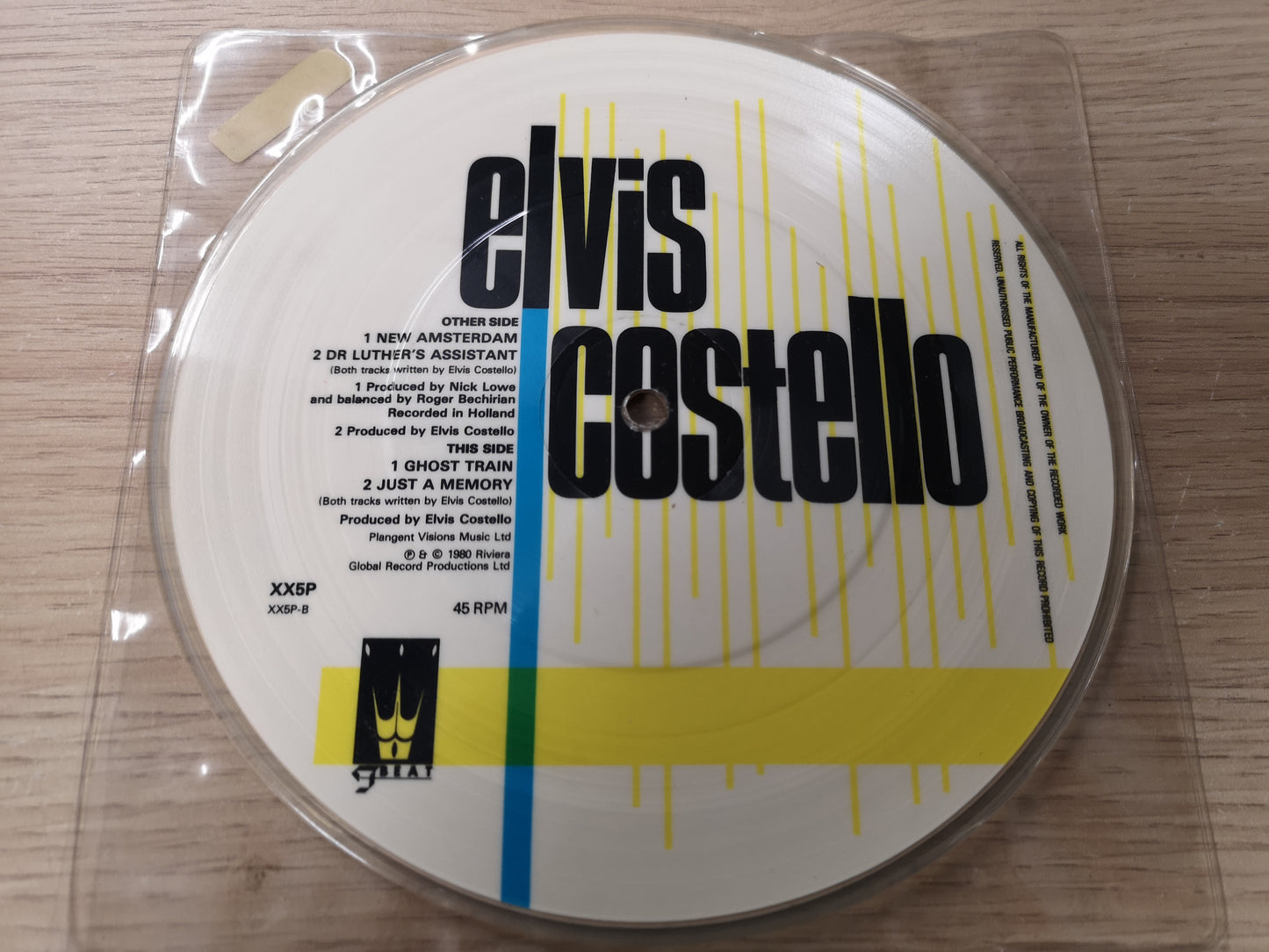 Elvis Costello & The Attractions "New Amsterdam" Orig UK 1980 EX (7" EP Picture Disc)