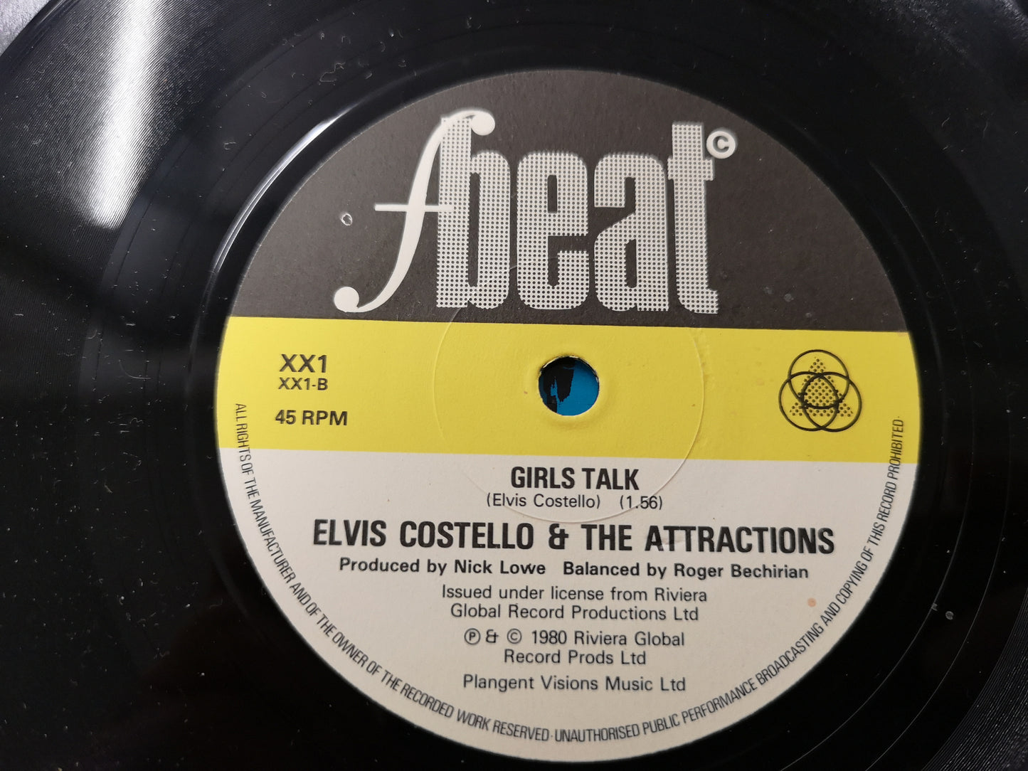 Elvis Costello & The Attractions "I Can't Stand Up for Falling Down" Orig UK 1980 M-/M- (7" Single)
