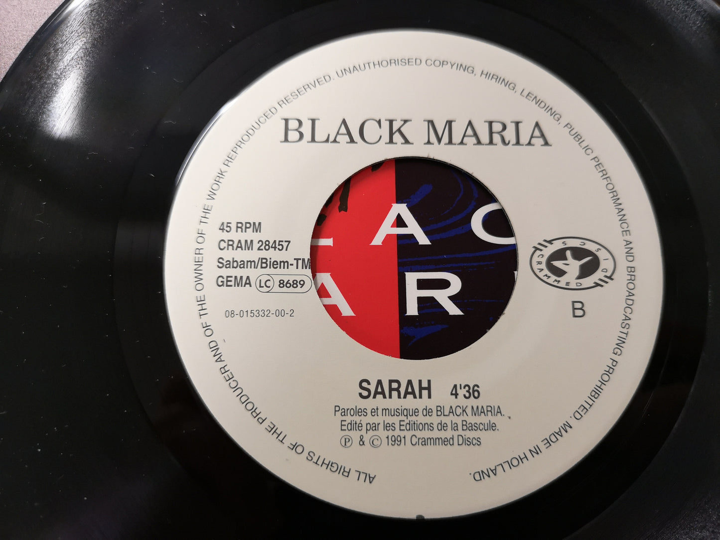 Black Maria "Les Enfants Loups" Orig E.U. 1991 EX/M- (7" Single)