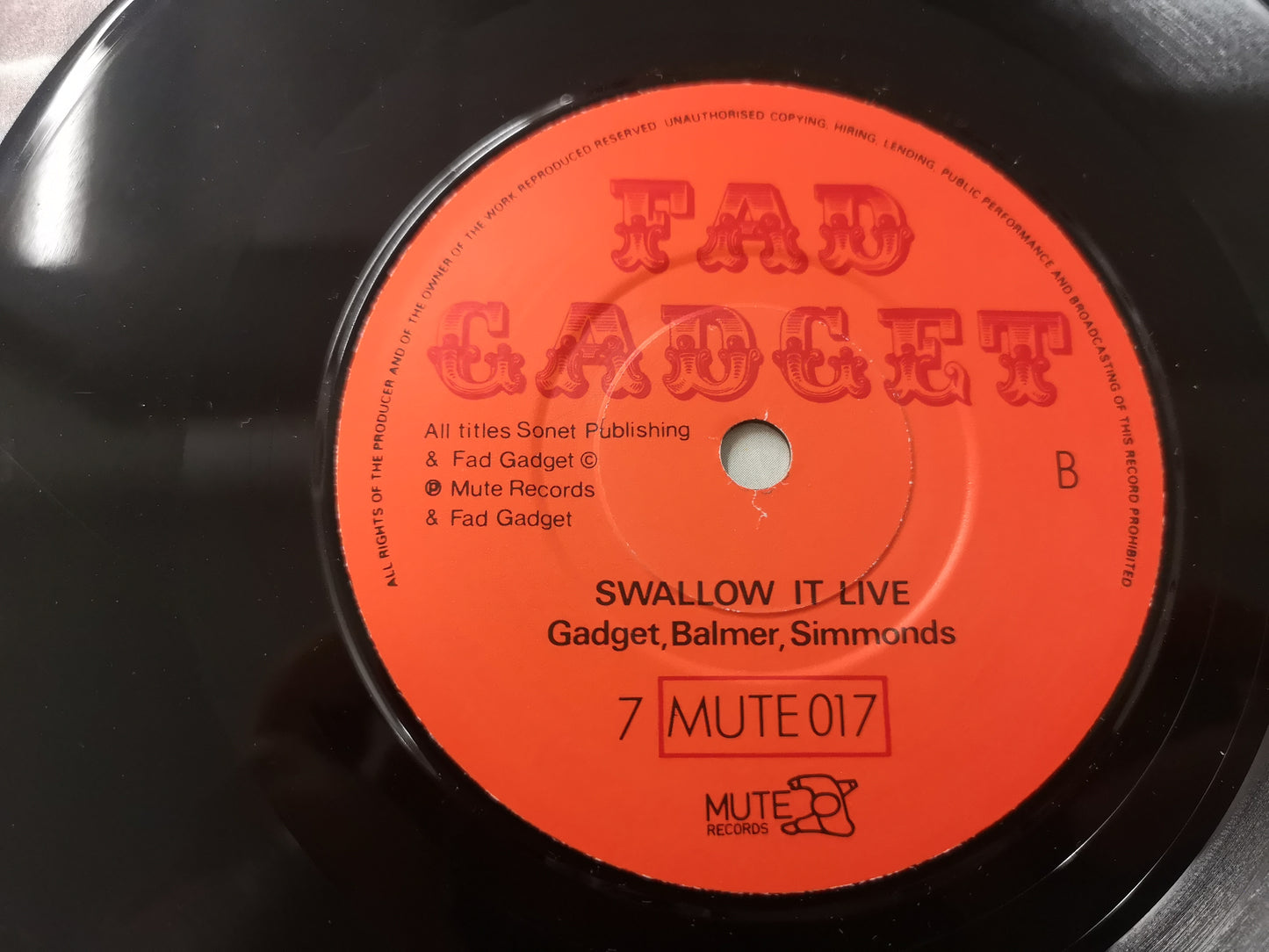 Fad Gadget "Saturday Night Special" Orig UK 1982 VG/M- (7" Single)