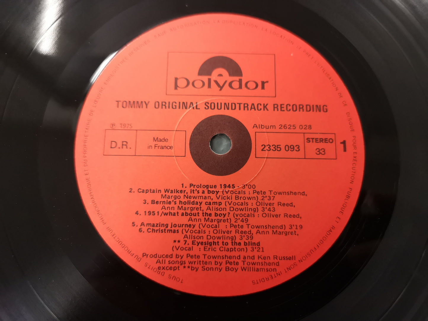 Soundtrack / B.O.F. (The Who) "Tommy" Orig France 1975 VG/VG++ (Inserts)