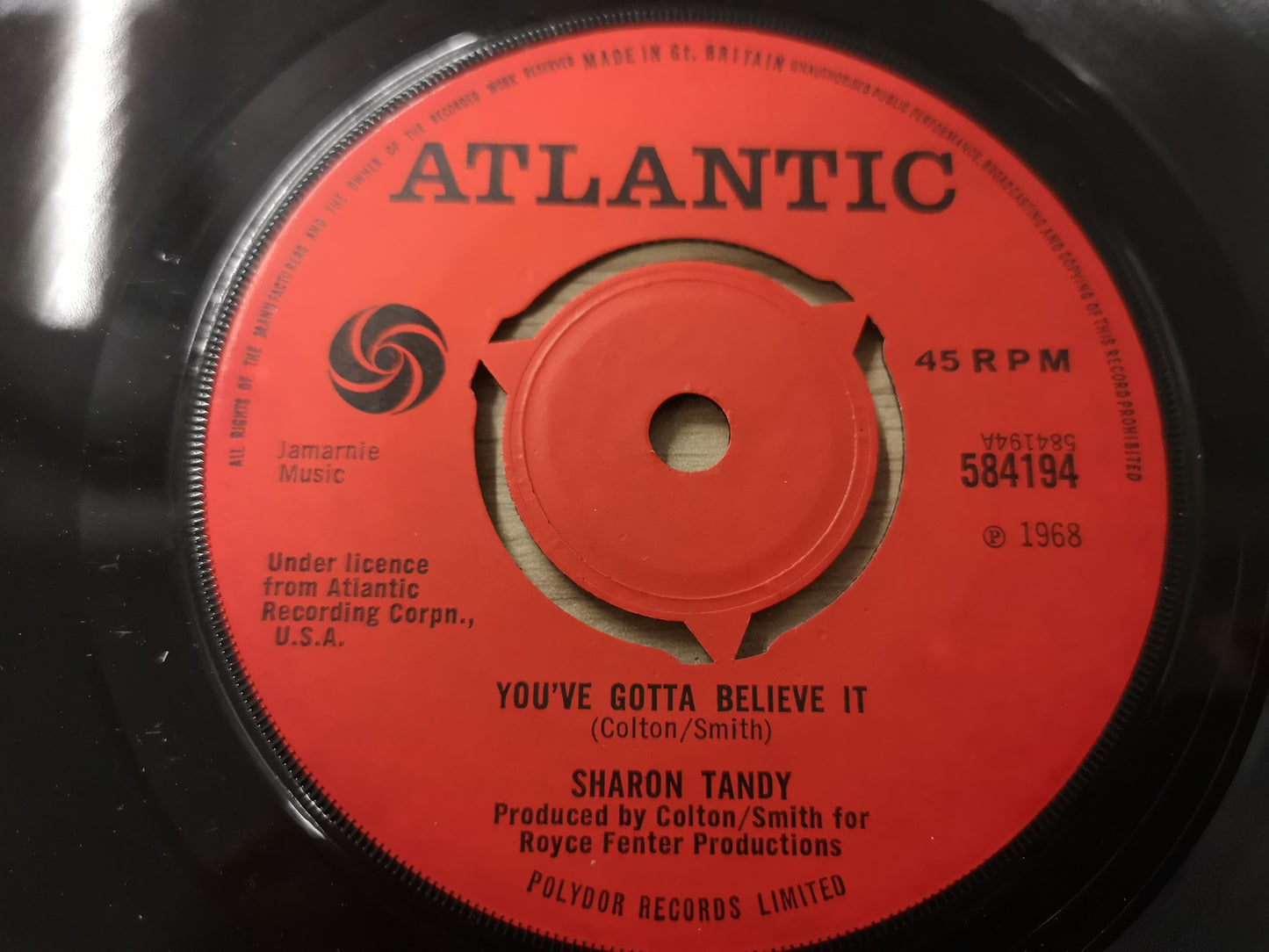 Sharon Tandy "You've Gotta Believe It" Orig UK 1968 EX (7" Single)