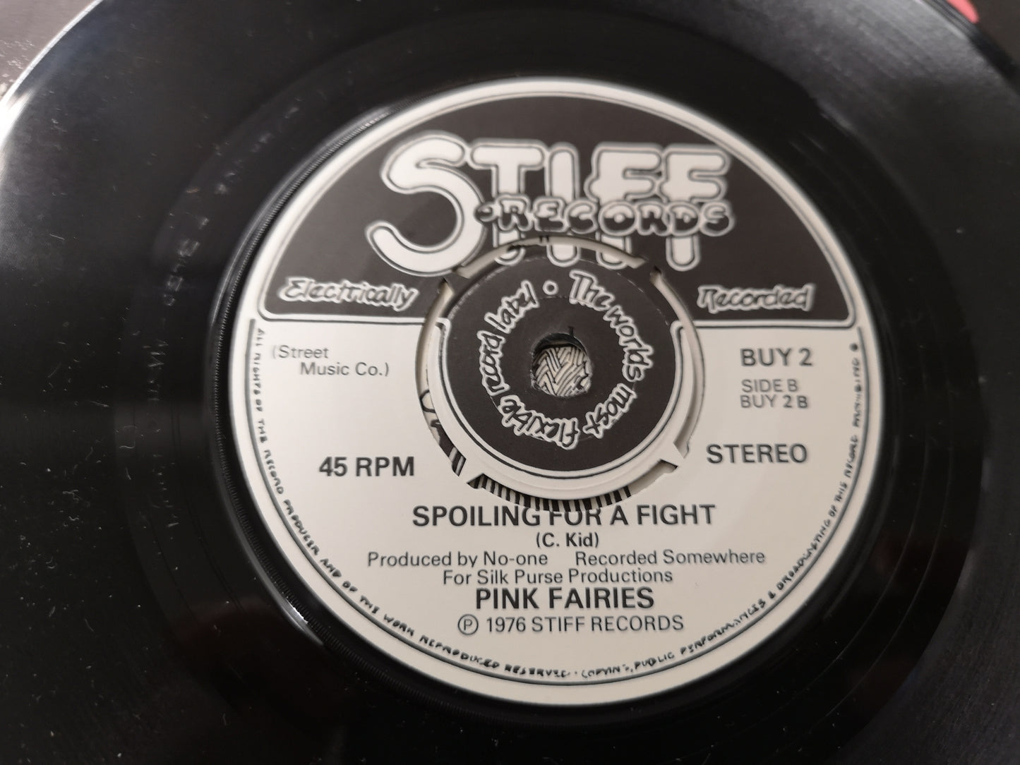 Pink Fairies "Between the Lines" Orig UK 1976 VG+/EX (7" Single)