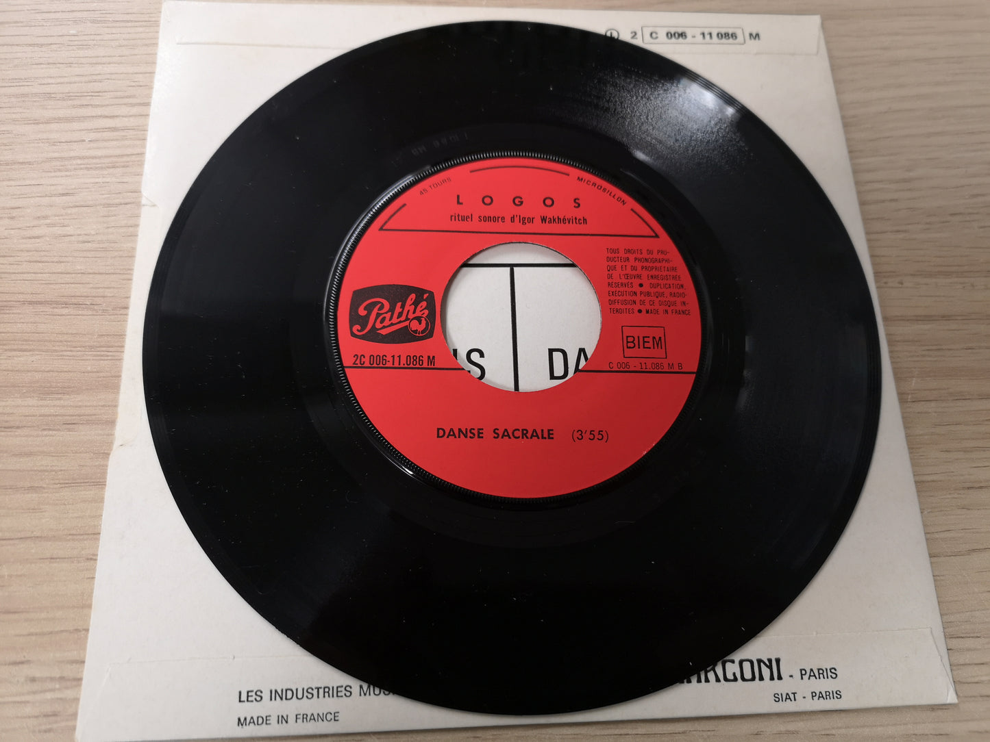 Igor Wakhévitch/Logos "Homo Sapiens" Orig France 1970 M/M (7" Single)