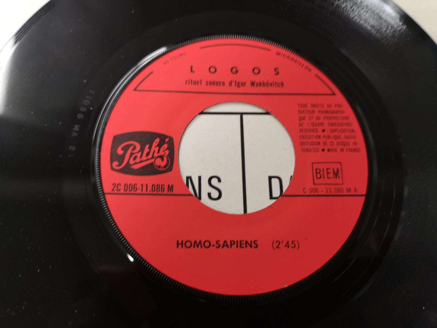 Igor Wakhévitch/Logos "Homo Sapiens" Orig France 1970 M/M (7" Single)