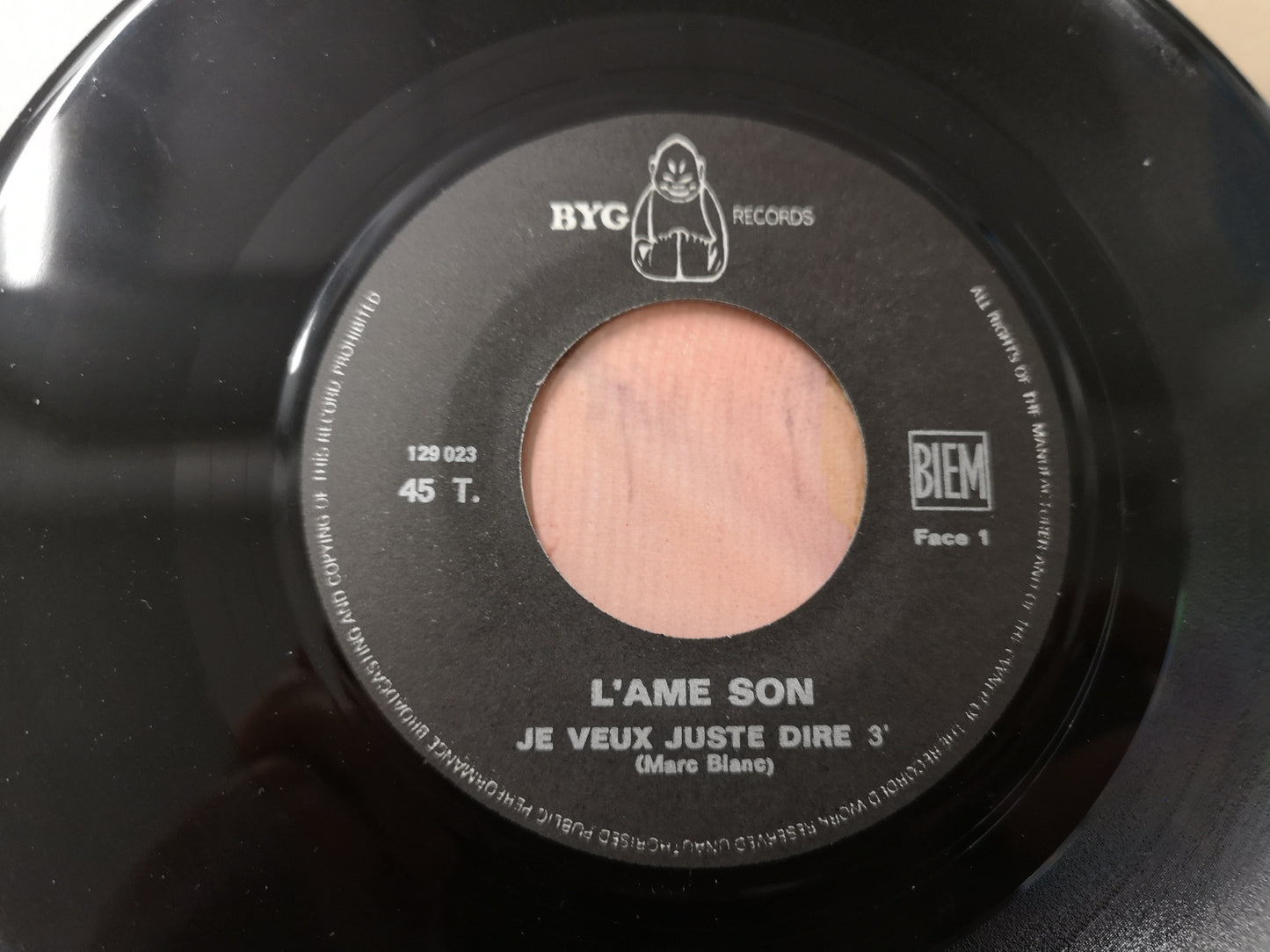L'Ame Son "Je Veux Juste Dire" Orig France 1970 M-/M- (7" Single)