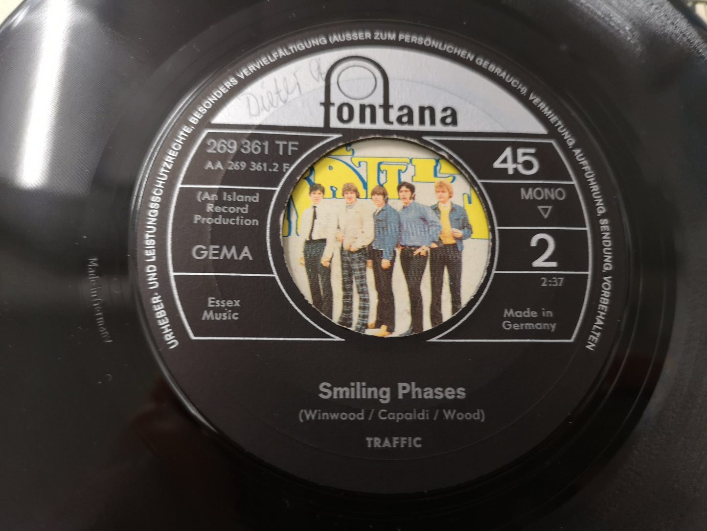 Traffic "Hole in My Shoe" Orig Germany 1967 VG+/VG++ (7" Single)