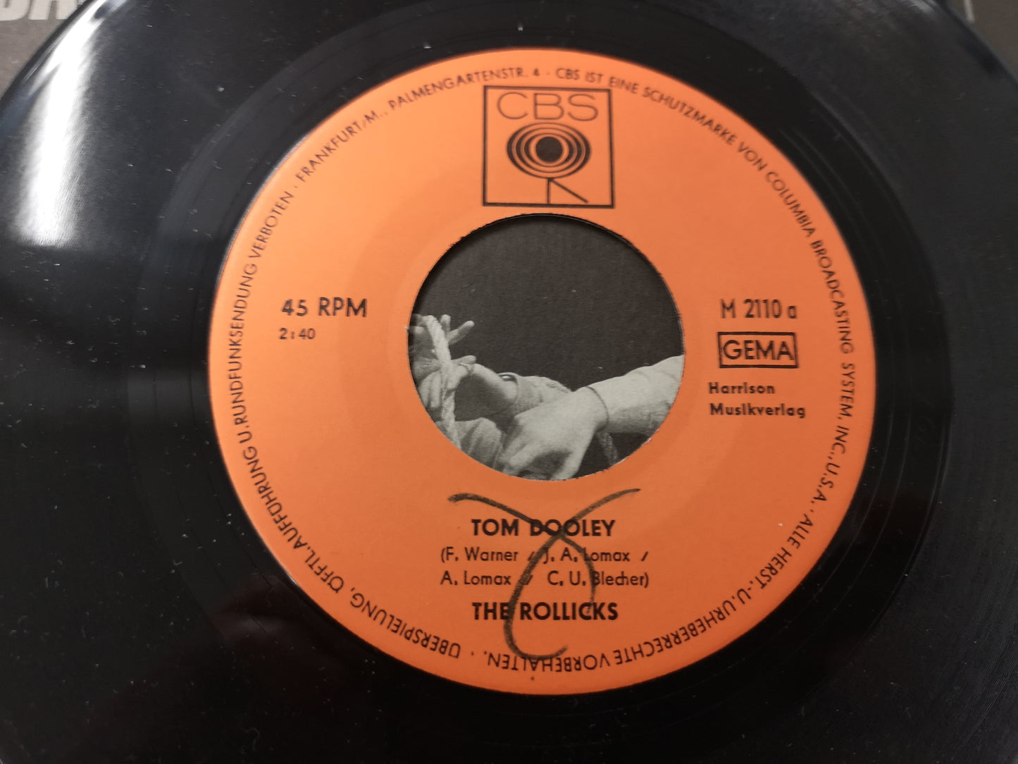 Rollicks "Tom Dooley" Orig Germany 1965 EX/VG++ (7" Single)