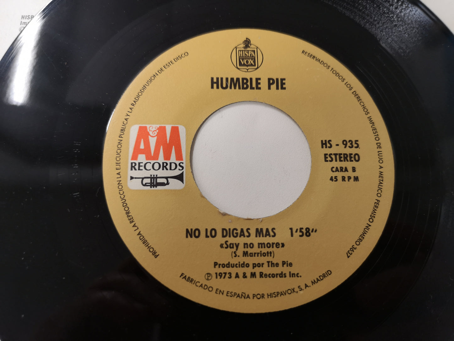 Humble Pie "Black Coffee" Orig Spain 1973 VG+/EX (7" Single)