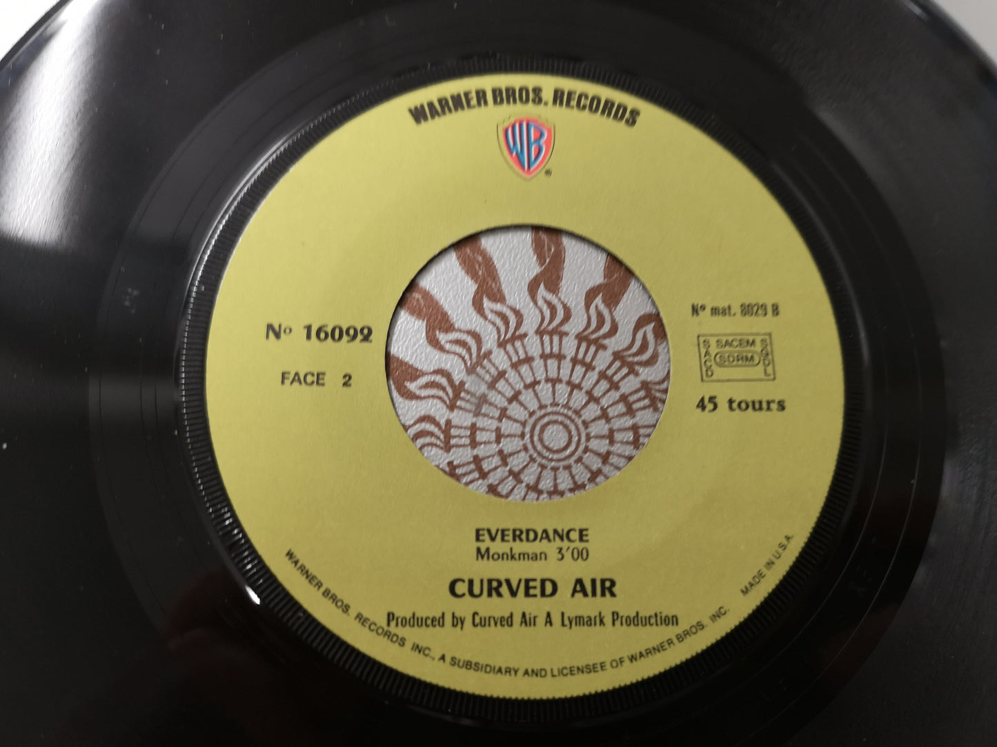 Curved Air "Everdance" Orig France 1971 EX/EX (7" Single)