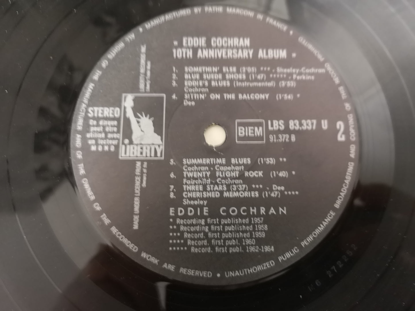 Eddie Cochran "10th Anniversary" Orig France 1970 M-/EX