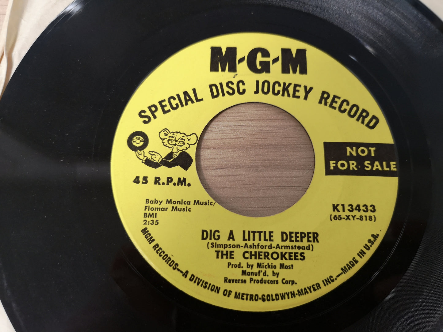 Cherokees "Dig a Little Deeper" Orig US 1965 VG++ (7" Single - Uk Garage)