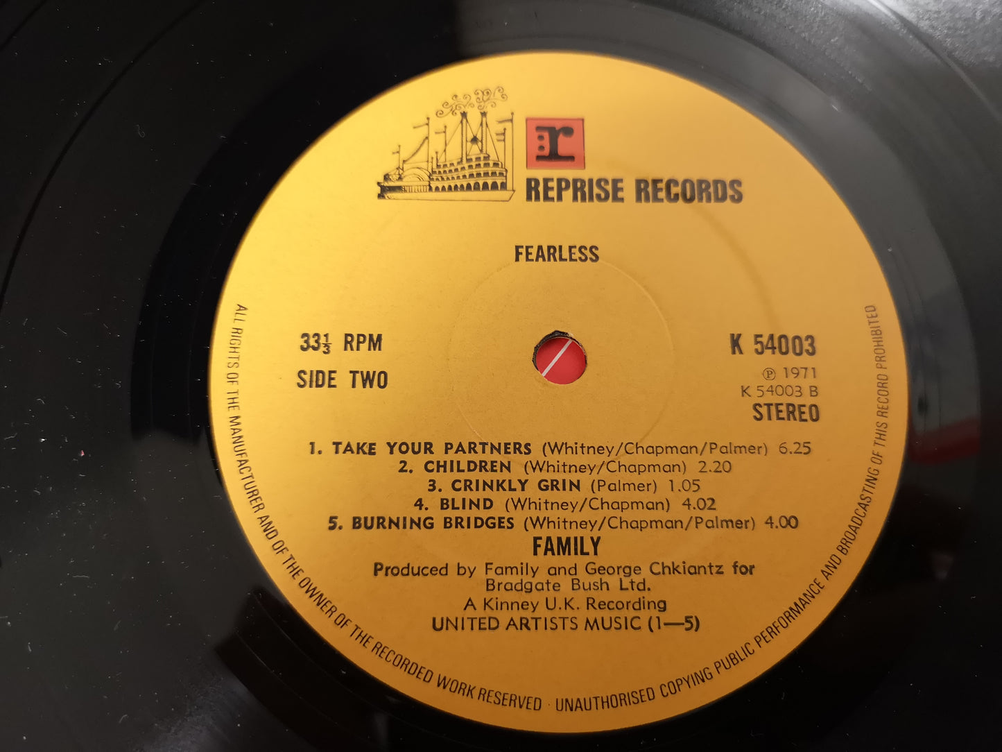 Family "Fearless" Orig UK 1971 EX/EX (w/ Lyrics Insert)