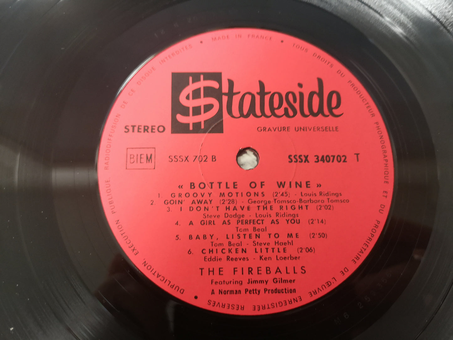 Fireballs "Bottle of Wine" Orig France 1968 EX/EX