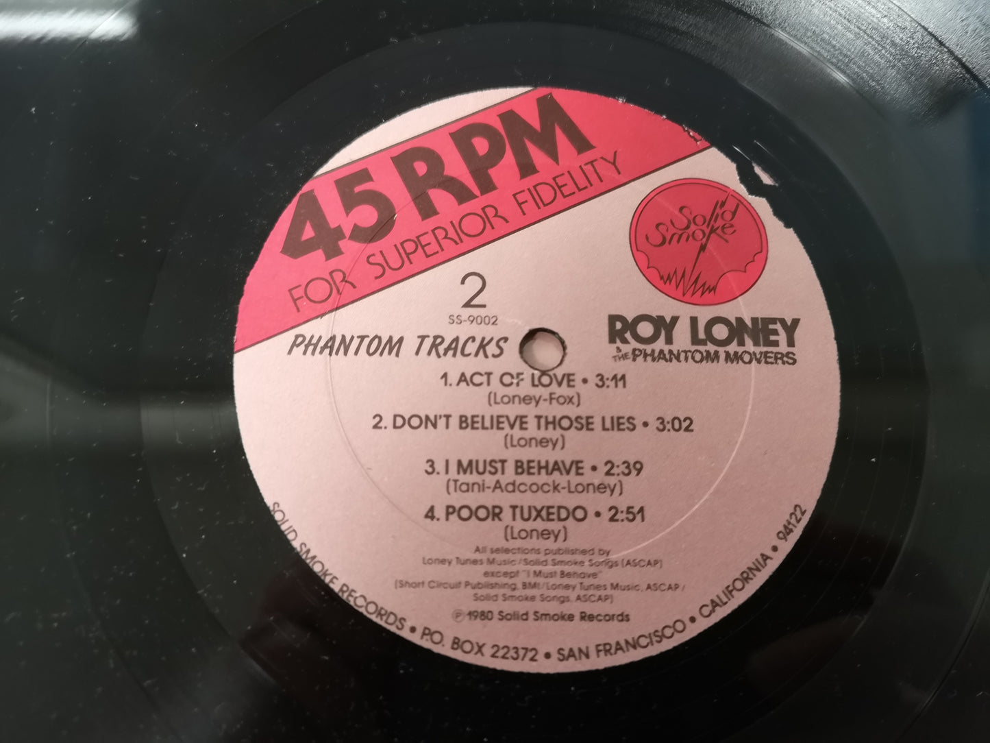Roy Loney & the Phantom Movers "S/T" Orig US 1980 M-/M- (Mini-Lp)