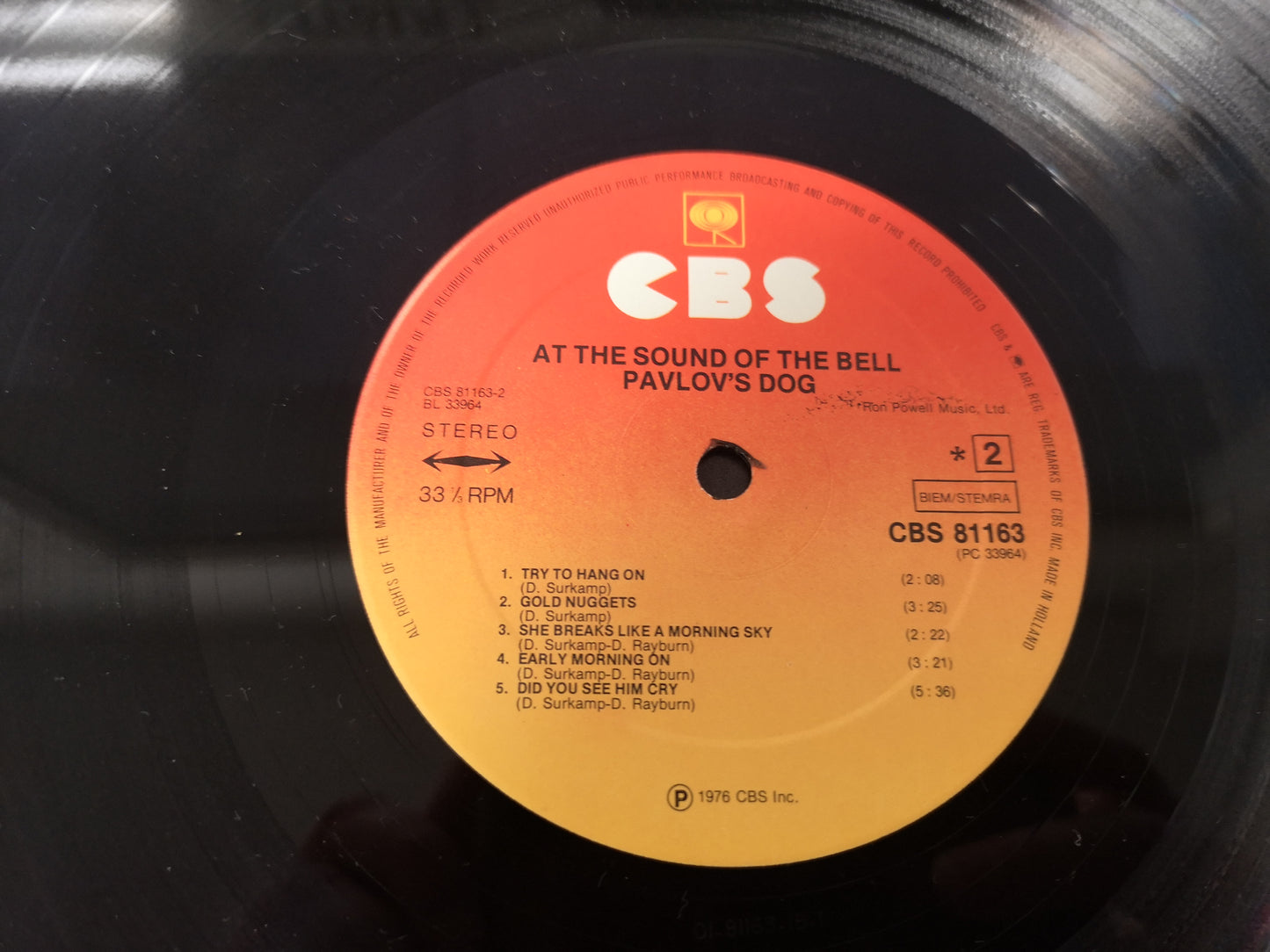 Pavlov's Dog "At The Sound of The Bell" Orig Holl 1976 EX/EX