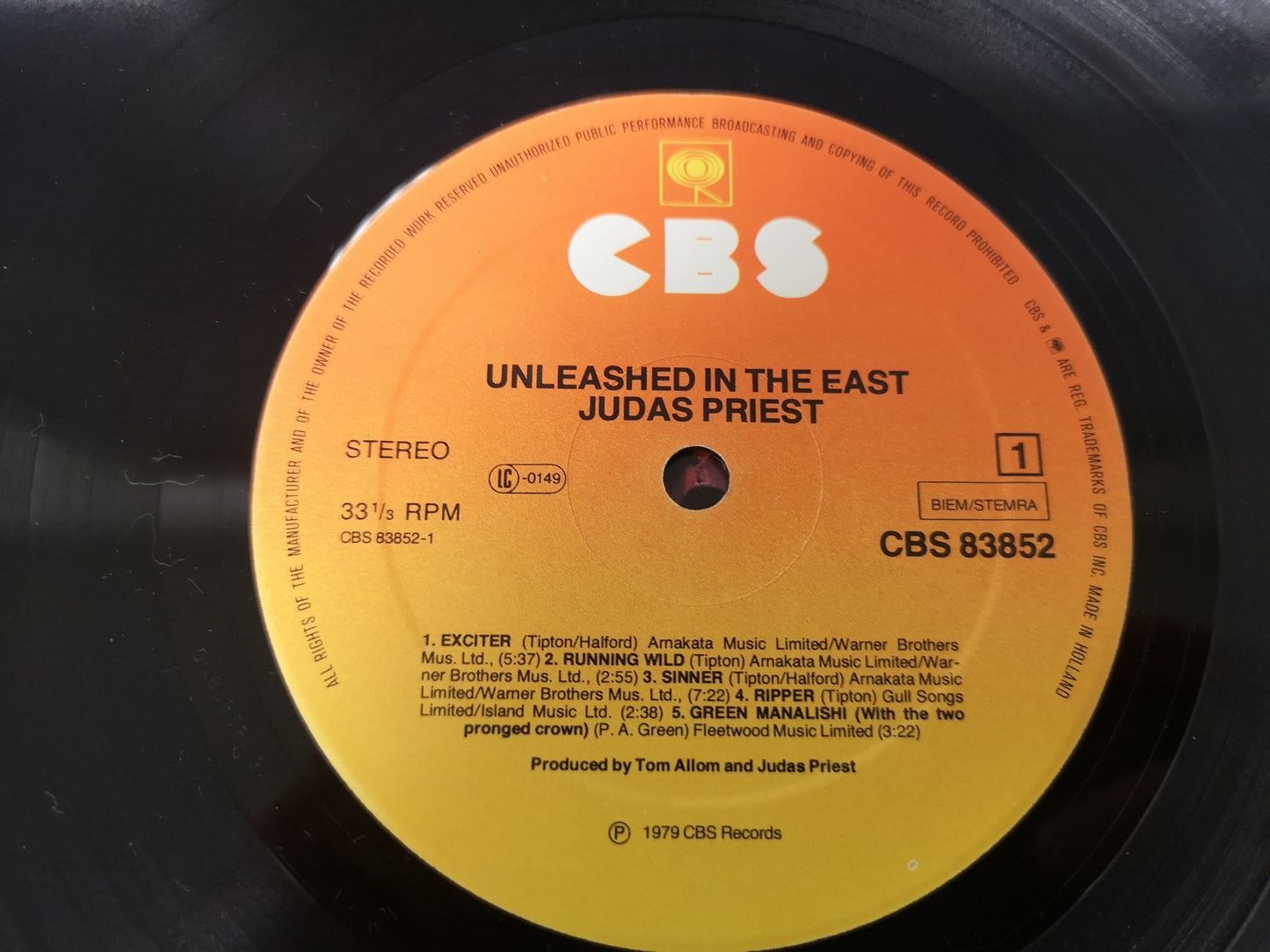 Judas Priest "Unleashed in The East" Orig Holland 1979 VG++/EX