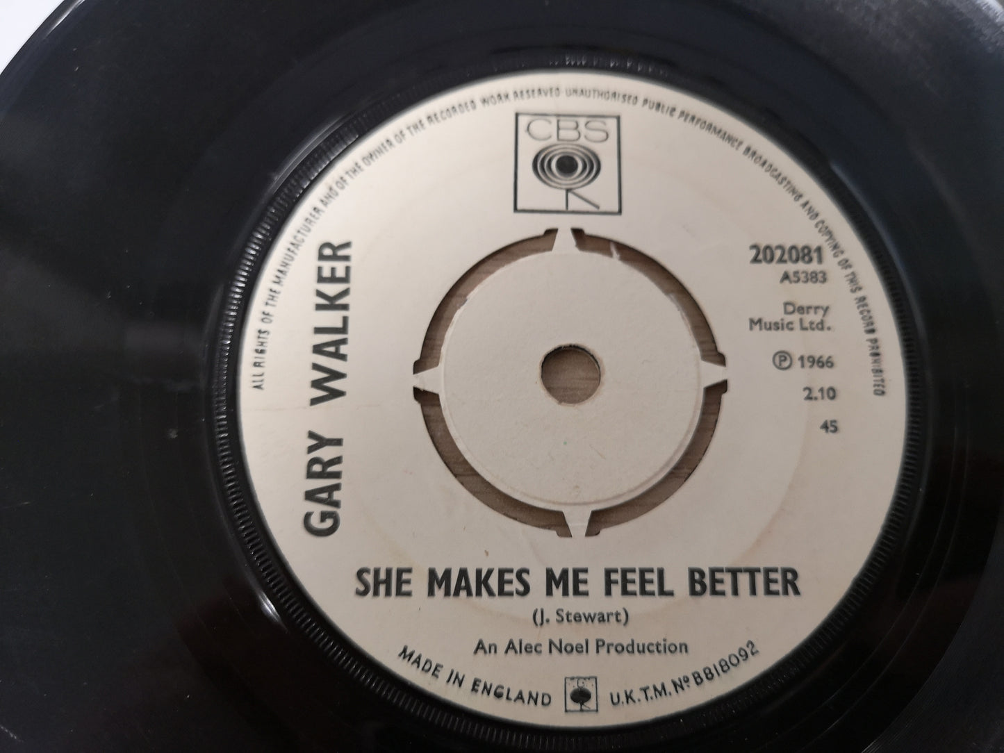 Gary Walker "She Makes me Feel Better" Orig UK 1966 EX (7" Single)