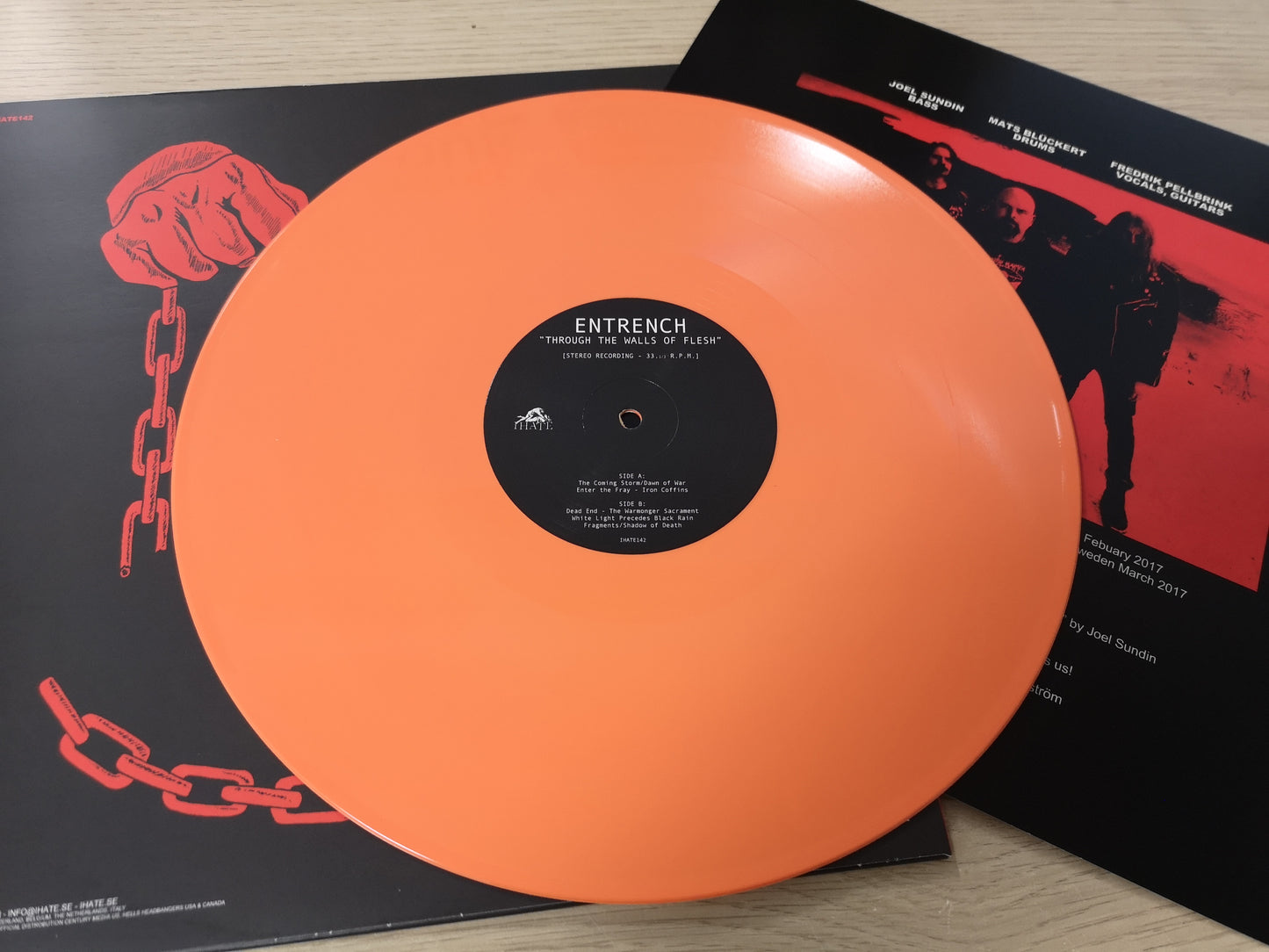 Entrench "Through The Walls of Flesh" Mint/New Sweden 2017 (Orange Vinyl)