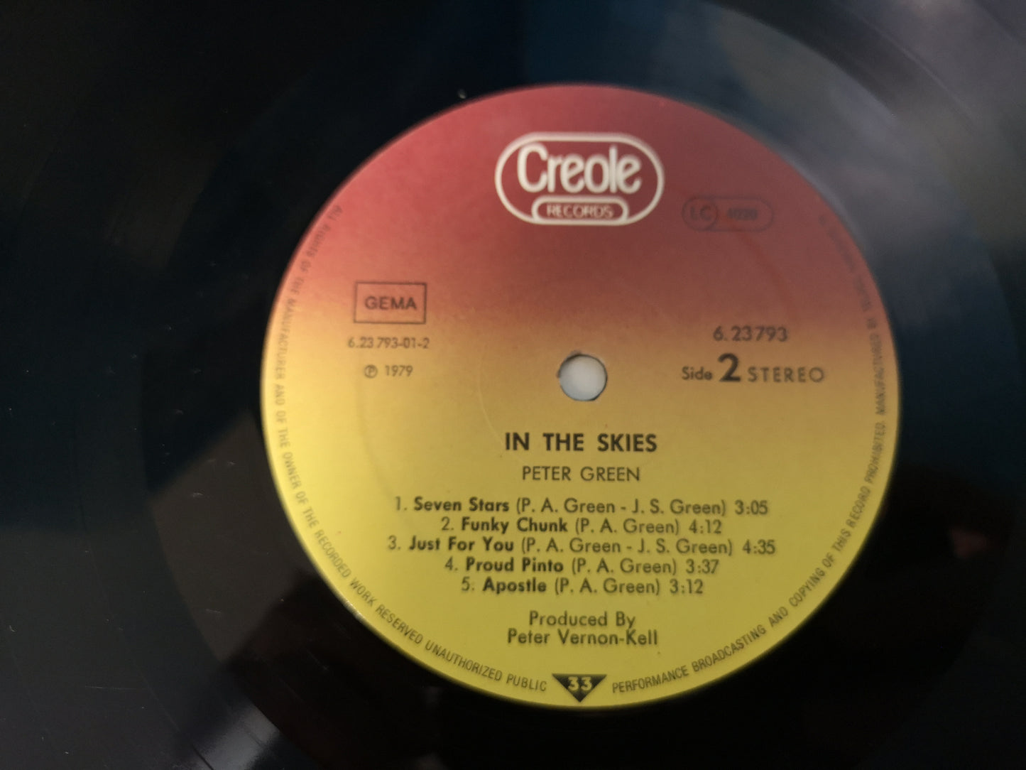 Peter Green "In The Skies" Orig Germany 1979 VG++/EX