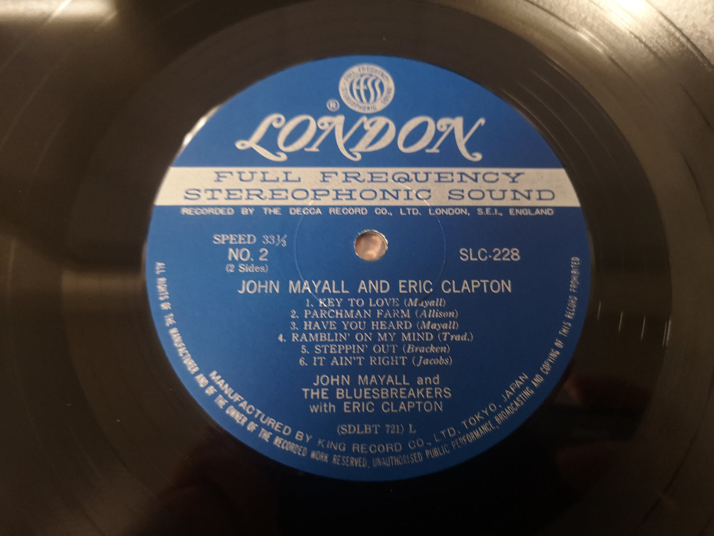 John Mayall & The Bluesbreakers "w/ Eric Clapton" RE Japan 1974 M-/M-
