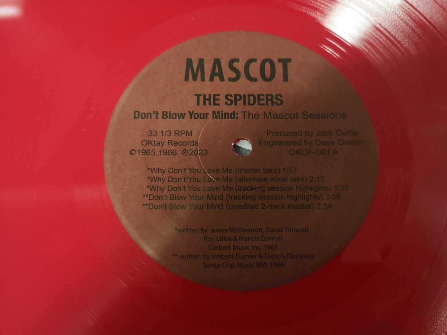 Spiders "Don't Blow Your Mind : The Mascot Sessions" NEW Us 2024 (Red Vinyl)