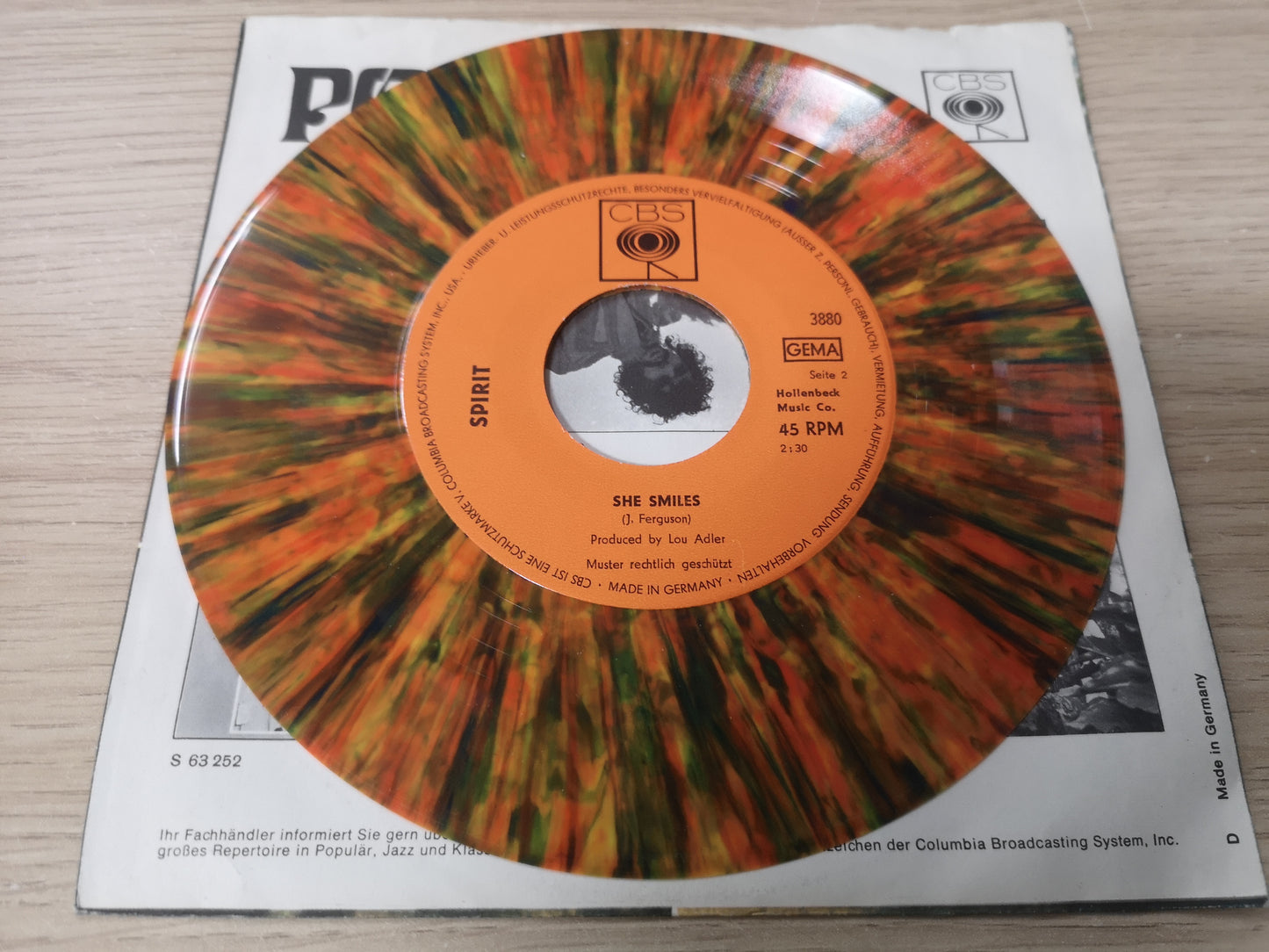 Spirit "I Got a Line on You" Orig Germany 1968 M-/EX (7" Multicolor Vinyl)