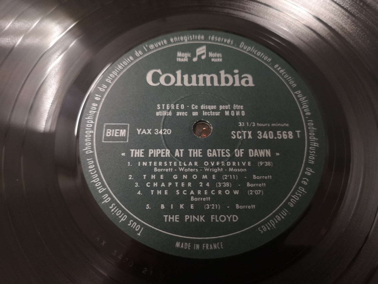 Pink Floyd "Piper at the Gates of Dawn" Orig France 1967 VG++/EX (Green Label)