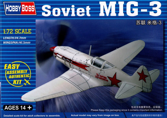 Soviet MiG-3 - Easy Assembly Authentic Kit - HOBBY BOSS 1/72