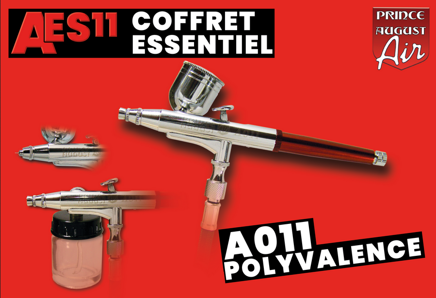 AES11 Coffret Essentiel (Aérographe, Compresseur et Accessoires) - PRINCE AUGUST