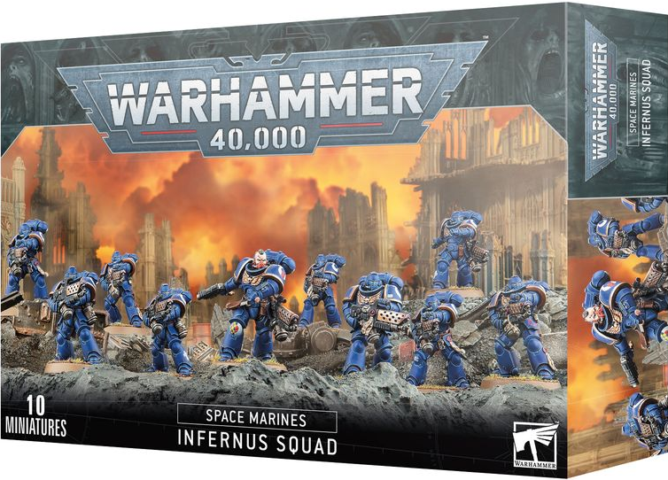 Warhammer – Space Marines: Infernus Marines + Set Di Vernici – Nuovo Sigillato