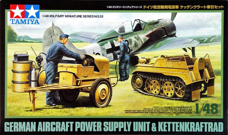 German Aircraft Power Supply Unit & Kettenkraftrad - TAMIYA 1/48