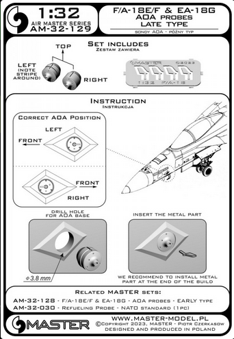 F/A-18E/F Super Hornet & EA-18G Growler - Angle Of Attack probes - late type - MASTER MODEL AM-32-129