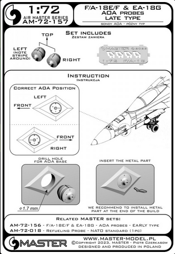 F/A-18E/F Super Hornet & EA-18G Growler - Angle Of Attack probe - late type - MASTER MODEL AM-72-157