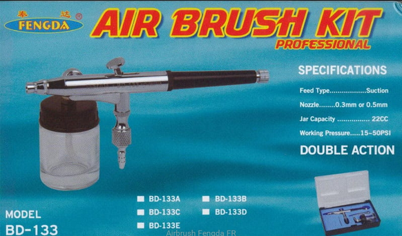 Aérographe Double Action avec Godet en Verre 22cc - FENGDA BD-133
