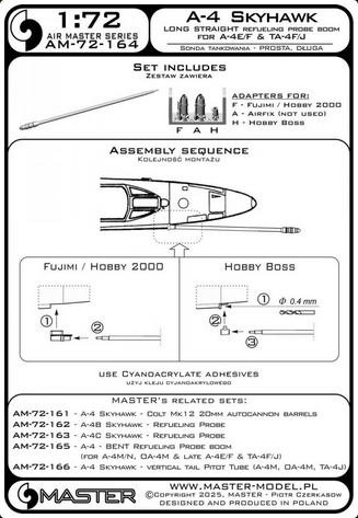 A-4 Skyhawk - LONG STRAIGHT refueling probe boom (used on A-4E/F & TA-4F/J) - MASTER MODEL AM-72-164
