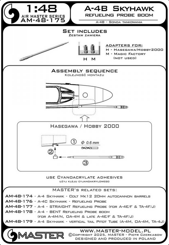 A-4B Skyhawk - refueling probe boom - MASTER MODEL AM-48-175