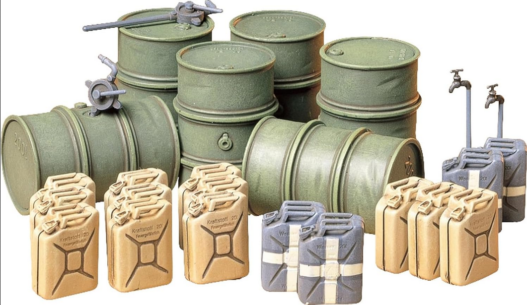 German Fuel Drum Set / Ensemble de Bidons d'Essence - TAMIYA 1/35