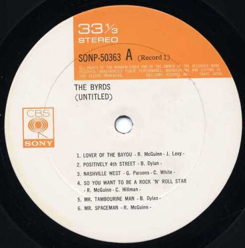 Byrds "Untitled" Orig Japan 1970 Double M-/M- w/ Obi & Insert
