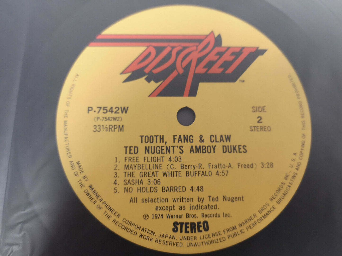 Ted Nugent's Amboy Dukes "Tooth, Fang & Claw" Orig Japan 1974 M-/M-