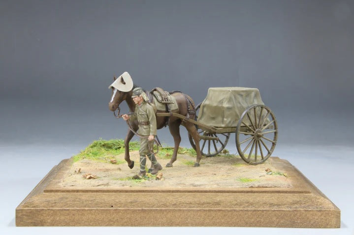 IJA Military Horse-Drawn Cart Type 39 Transport Cart Ko - FINEMOLDS 1/35