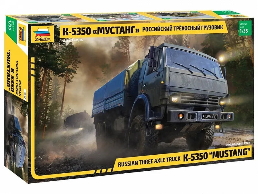 Kamaz-5350 "Mustang" Russian Three-Axle Army Truck - ZVEZDA 1/35