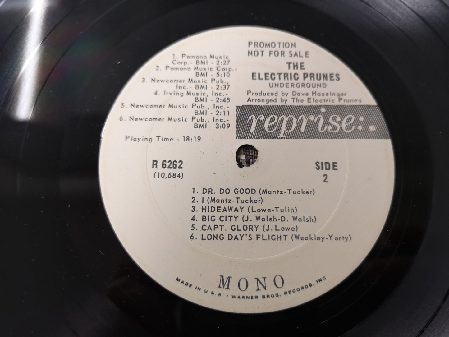 Electric Prunes "Underground" Orig US Mono Promo Vg++/Vg