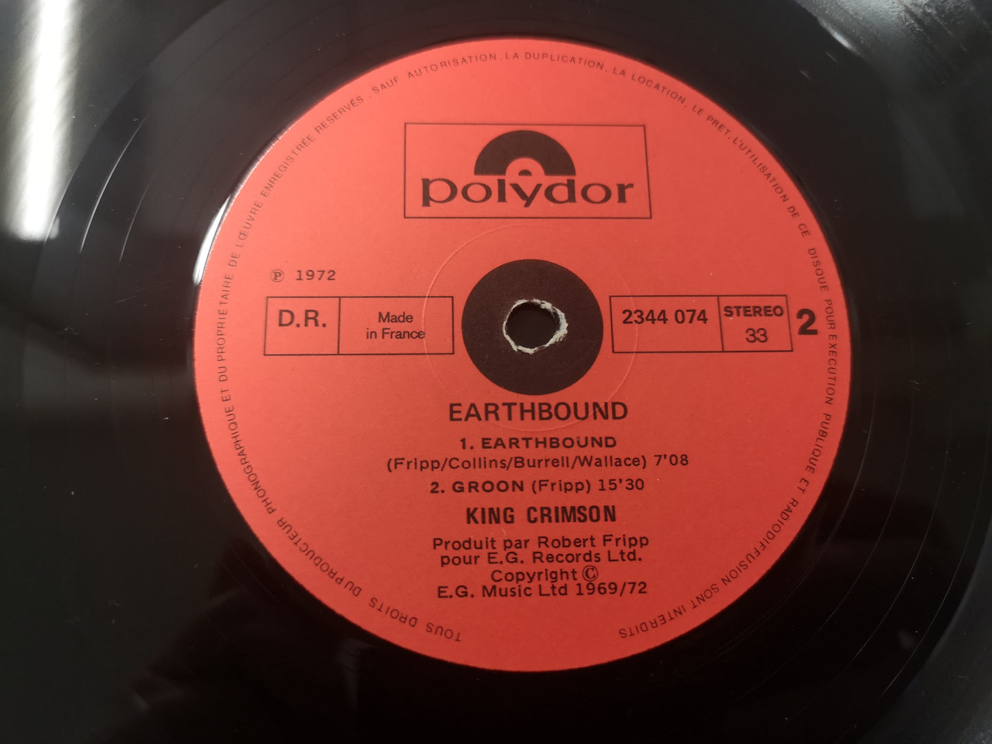 King Crimson "Earthbound" Re France 1972/78 VG/EX