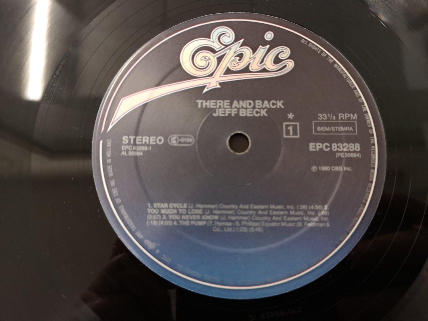 Jeff Beck "There & Back" Orig Holl 1980 VG+/EX