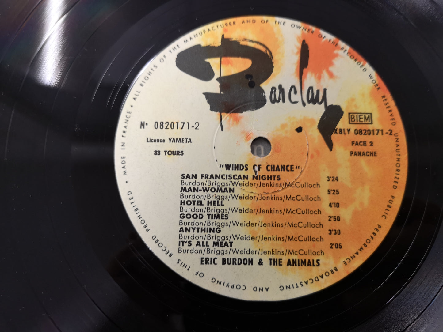 Eric Burdon & The Animals "Winds of Change" Orig France 1967 M-/M-