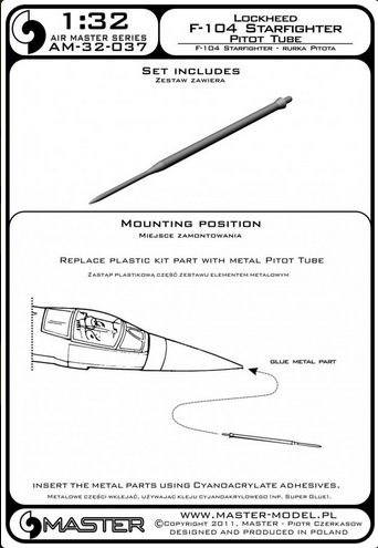 Lockheed F-104 Starfighter Pitot Tube - MASTER MODEL 32-037